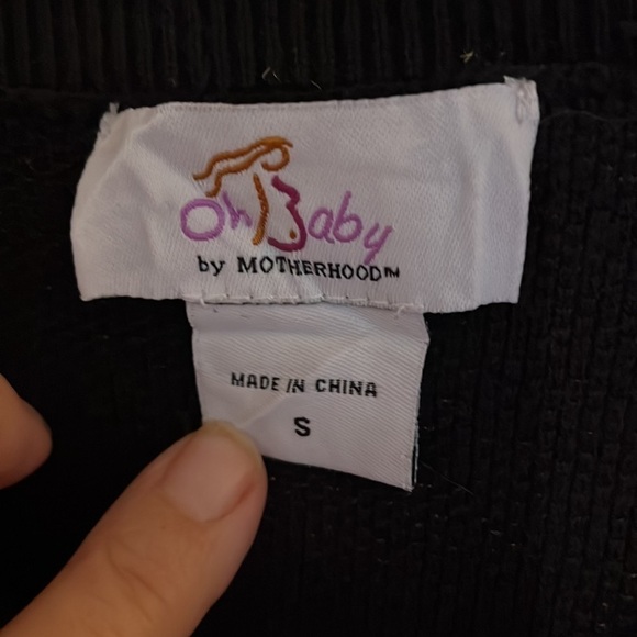 Oh Baby-size S-Black 3 button net 3/4 sleeve cardigan with ribbed trim - Picture 4 of 10